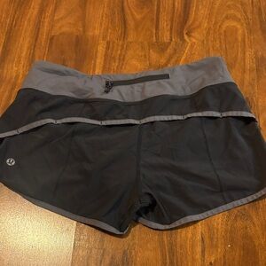 lululemon athletica Women's Black and Gray Athletic Shorts